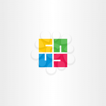 letter u square rotation logo vector shape
