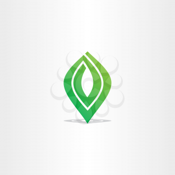 spiral green leaf logo vector abstract business icon bio