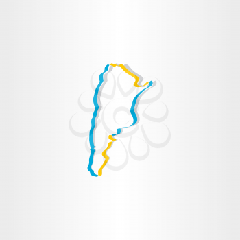 argentina stylized map vector icon design
