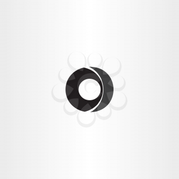 car wheel black letter o icon 