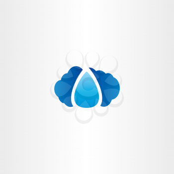 cloud and raindrop vector logo icon water