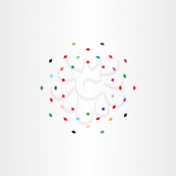 colorful particles squares fly circle motion vector icon 