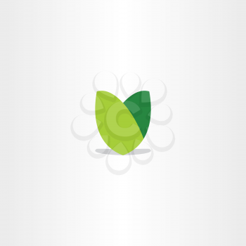 green leaf logotype v letter sign icon vector design symbol