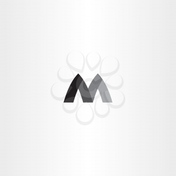 m letter black symbol m sign vector design