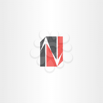 n letter arrow icon vector element design