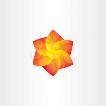 yellow red spiral flower icon vector design
