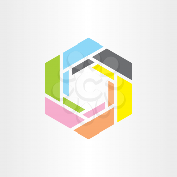colorful vector hexagon business tech vector logo 