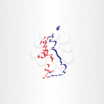 united kingdom stylized icon vector map sign