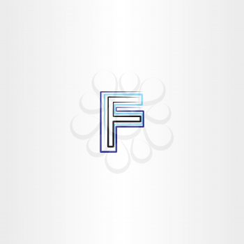f letter logo symbol vector blue black 
