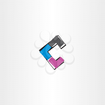 letter c icon vector logotype abstract tech