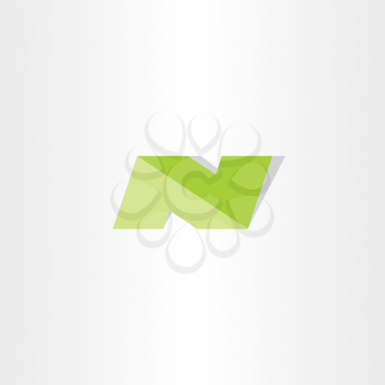 letter n green logo vector sign element 
