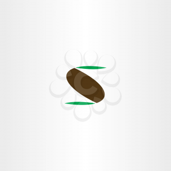 logo plant letter s eco vector icon 