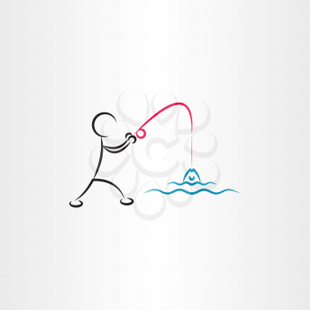 man fishing vector icon illustration design