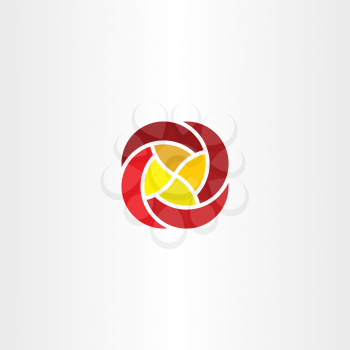 red yellow flower business tech logo icon