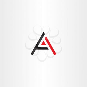 symbol a letter vector icon black red 