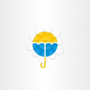 umbrella vector icon symbol logo yellow
