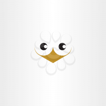 cute bird face vector illustration icon design