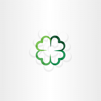 four leaf clover luck icon vector 