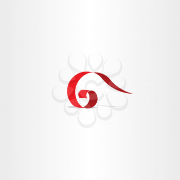 letter g 6 icon vector red logo symbol 