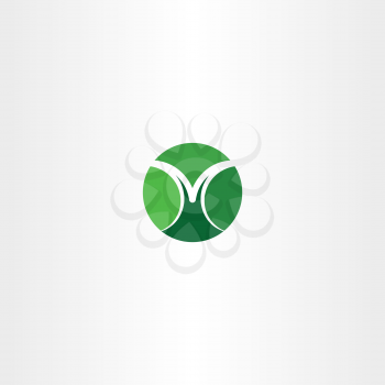 letter m green icon circle sign logo logotype element