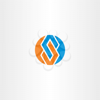 letter s blue orange logotype vector circle 