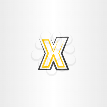 yellow black letter x vector icon logo 