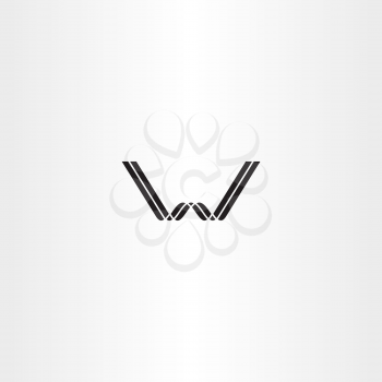 black w letter logo font icon design 