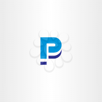 blue p letter icon sign element logo brand