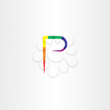 colorful p letter logo icon symbol sign element 