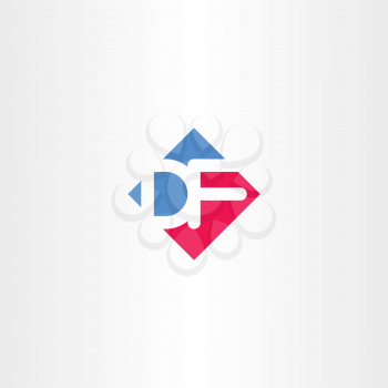 letter d and f df logo icon vector design