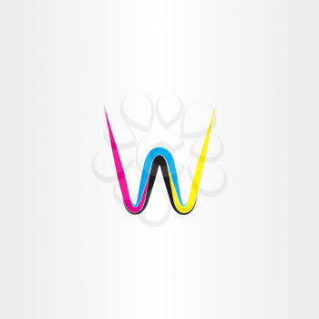 letter w cmyk colorful icon logo vector design