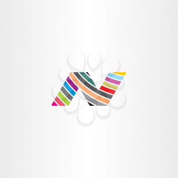 n colorful icon logo letter illustration design