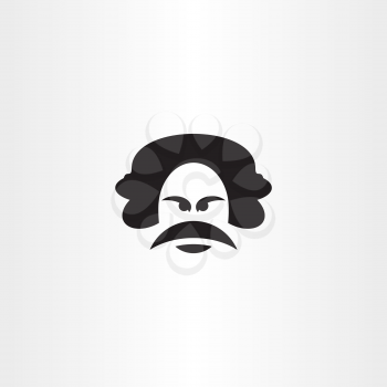 angry man with mustache vector 