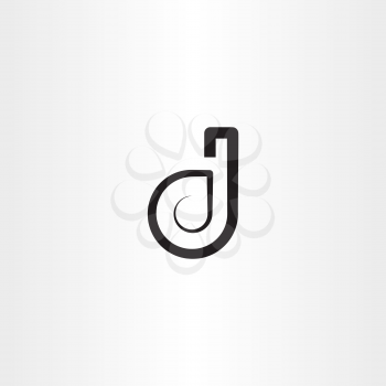 black letter d vector design element 