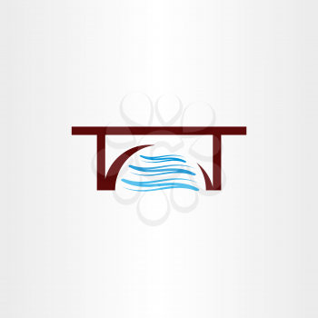 bridge construction element symbol logo vector 