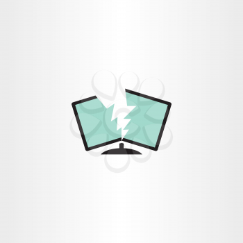 broken monitor computer repair logo vector