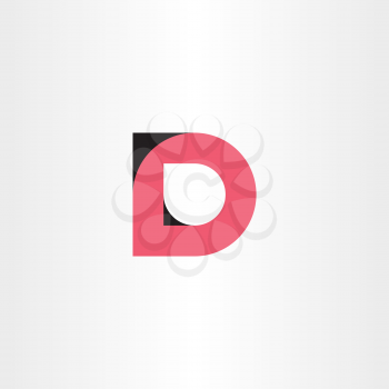 d logo letter black red icon logotype