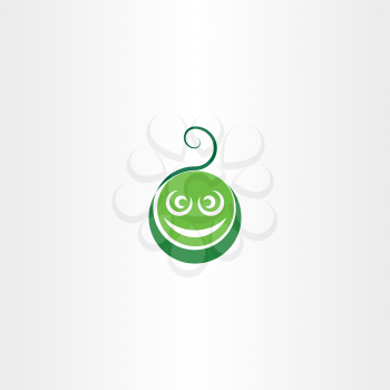funny green face vector logo icon 