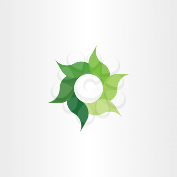 green eco leaves circle logo symbol element 
