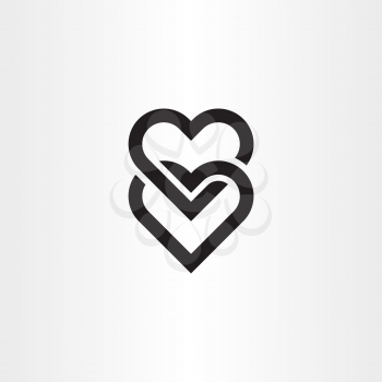 heart link black icon symbol vector
