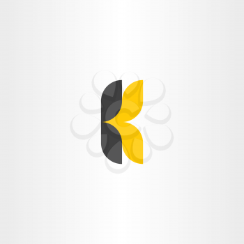 k letter logotype yellow black icon 