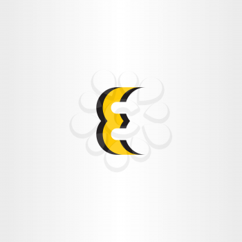 letter e yellow black icon logo design