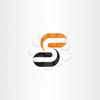 letter logo s orange black icon vector symbol
