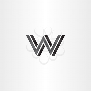 letter w and n wn logo icon black sign symbol 