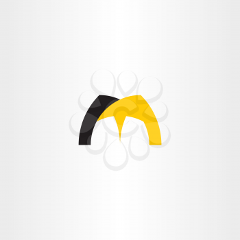 logotype letter m icon black yellow symbol