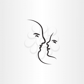 man and woman in love vector icon 