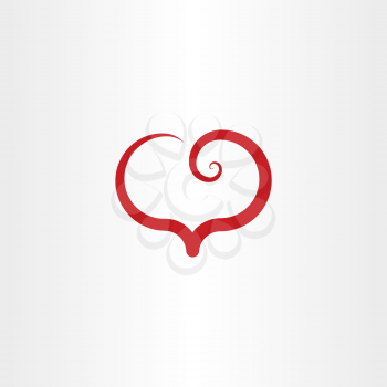 red spiral heart logo symbol vector element 