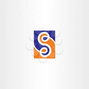 s letter blue orange logo symbol 