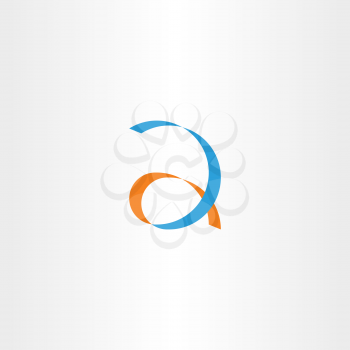 small letter a blue orange logo vector symbol