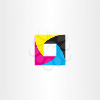 square cmyc printing logo symbol design element